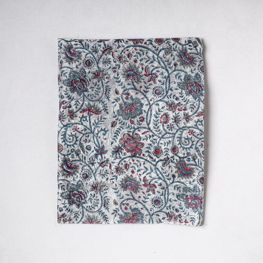 Grey - Traditional Chanderi Silk Handloom Precut Fabric (1.5 meter)
