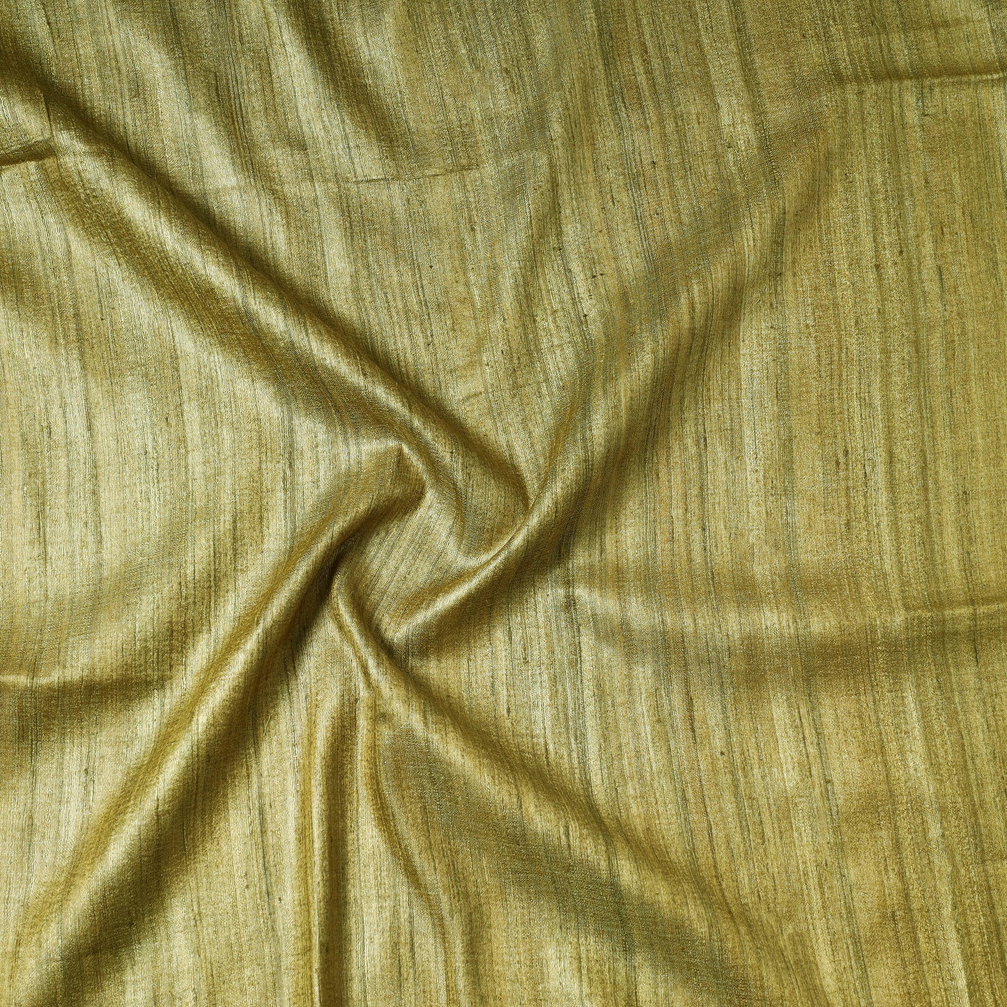 Green - Vidarbha Handloom Pure Tussar Ghicha Silk Precut Fabric (1 meter) 12
