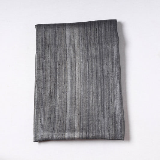 Grey - Vidarbha Handloom Pure Tussar Ghicha Silk Precut Fabric (1.65 meter) 13