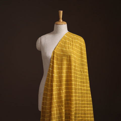 Yellow - Leheriya Tie-Dye Mothra Pure Mul Cotton Fabric 07