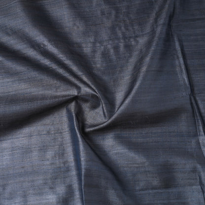 Grey - Vidarbha Handloom Pure Tussar Ghicha Silk Precut Fabric (2 meter) 14