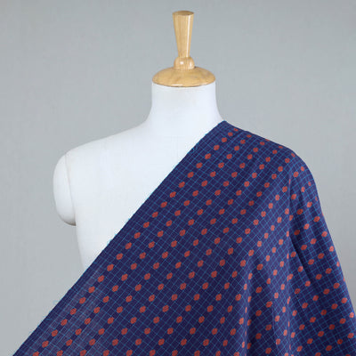 Blue - Prewashed Jacquard Cotton Fabric