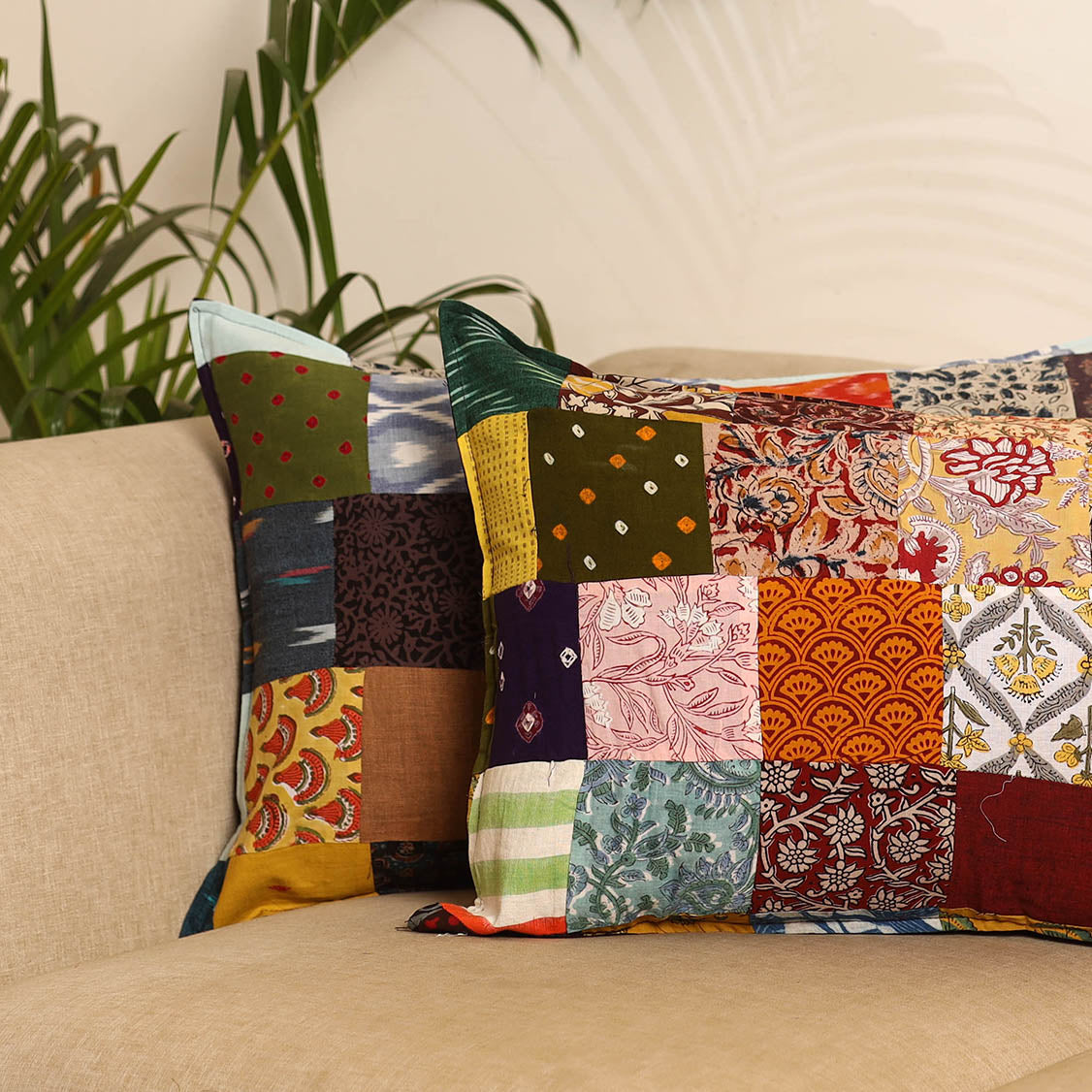 Set of 2 Patchwork Pillow Covers 77