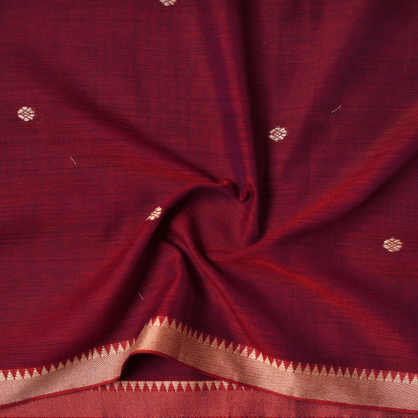 Dharwad Cotton Buti Plain Fabric with Thread Border 06
