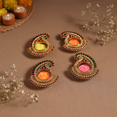 Enamel work tealight candle holder (set of 4) 10