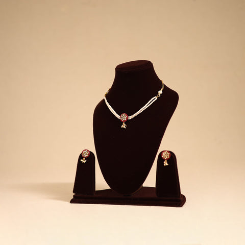 Multicolor - handmade kundan work necklace set 66