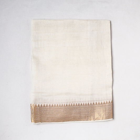 White - Traditional Chanderi Silk Handloom Precut Fabric (1.5 meter)