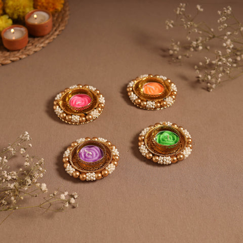 Bead work tealight candle holder (set of 4) 13 - handcrafted