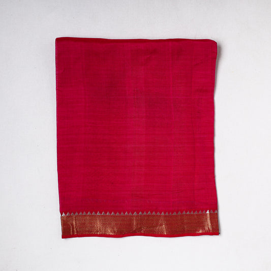 Pink - Traditional Chanderi Silk Handloom Precut Fabric (1 meter)