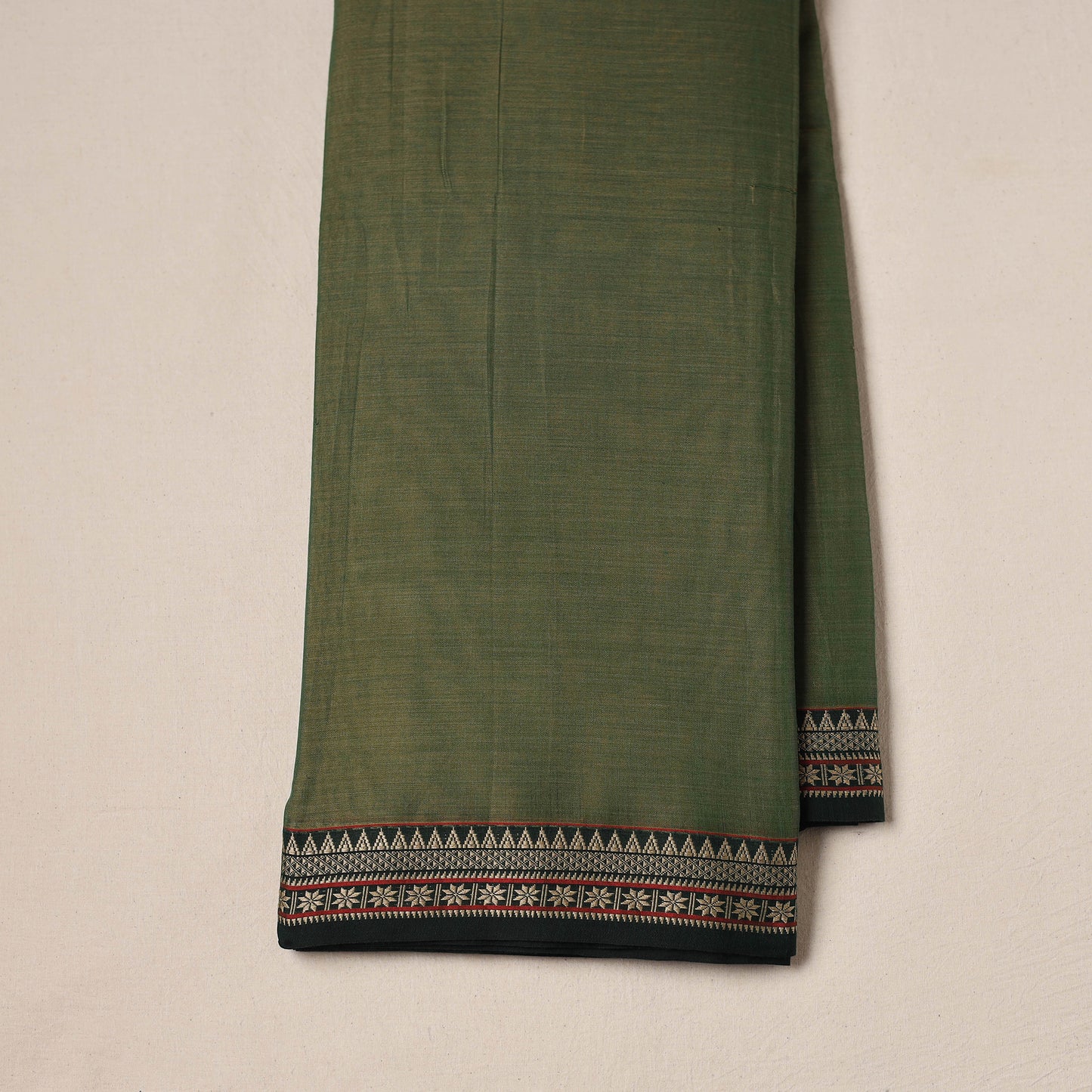Dharwad Cotton Plain Fabric with Thread Border 11