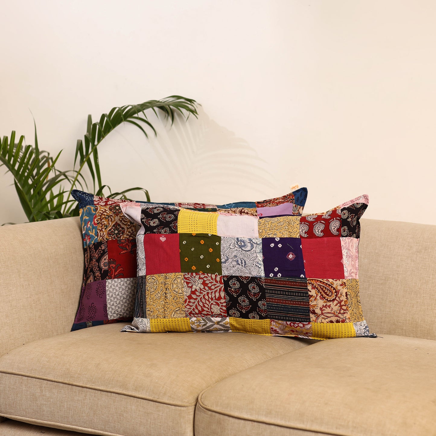 Set of 2 Patchwork Pillow Covers 86