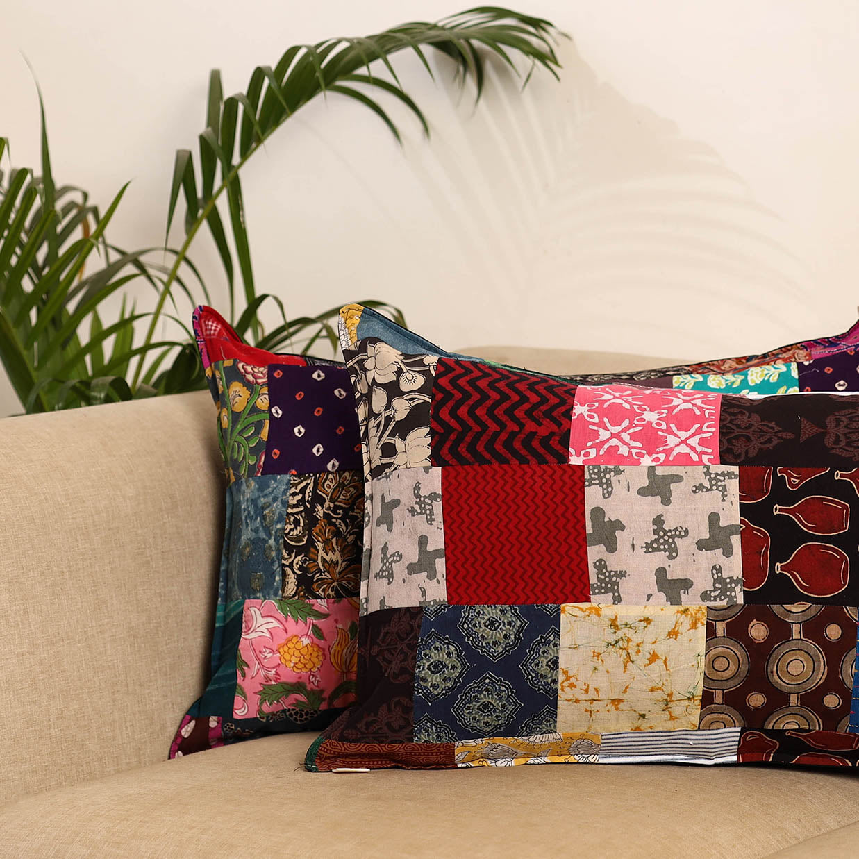 Set of 2 Patchwork Pillow Covers 87