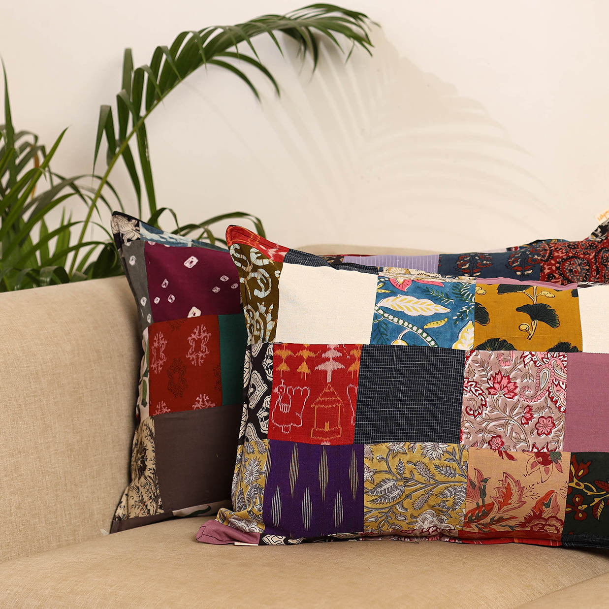 Set of 2 Patchwork Pillow Covers 89