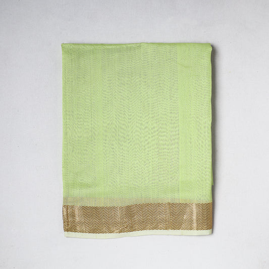 Green - Traditional Chanderi Silk Handloom Precut Fabric (1.25 meter)