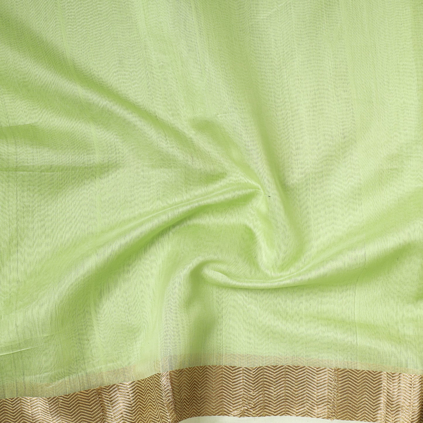 Green - Traditional Chanderi Silk Handloom Precut Fabric (1.25 meter)