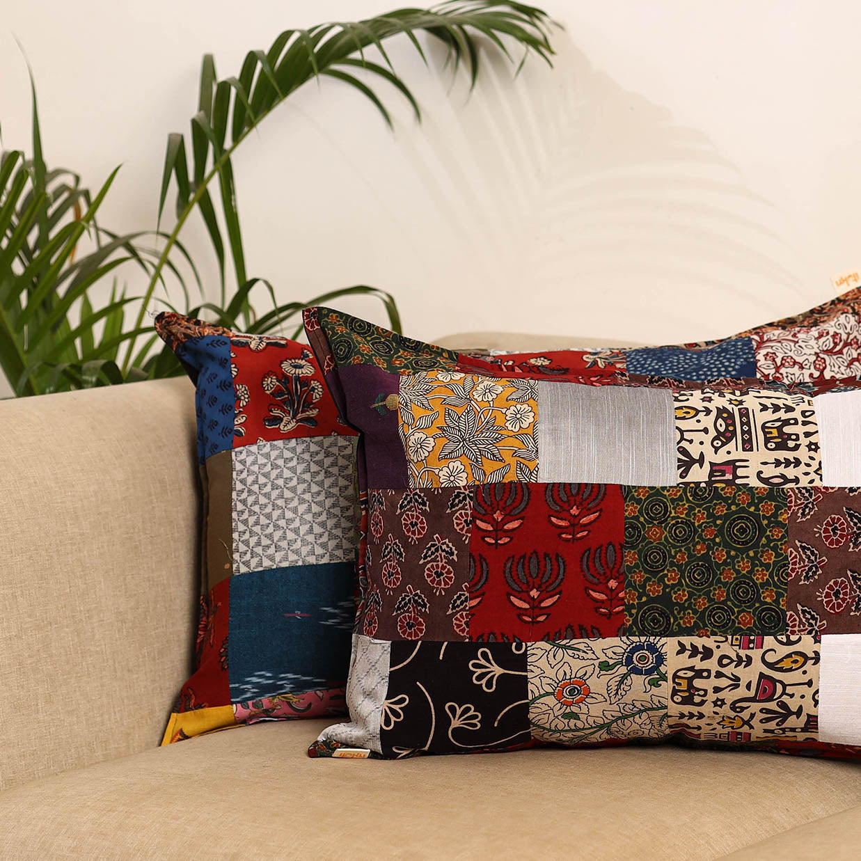 Set of 2 Patchwork Pillow Covers 91