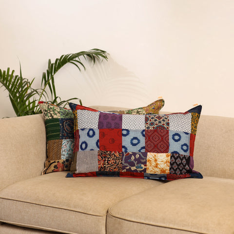 Set of 2 Patchwork Pillow Covers 93
