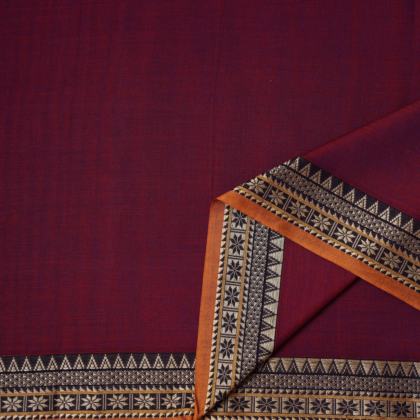 Dharwad Cotton Plain Fabric with Thread Border 15