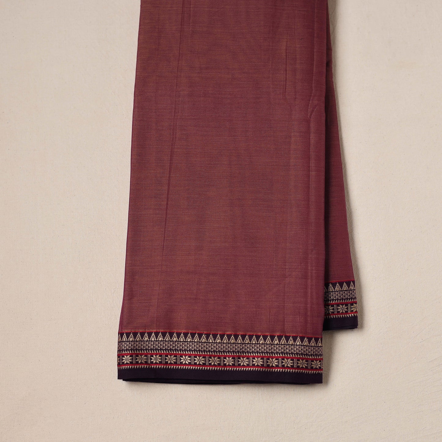 Dharwad Cotton Plain Fabric with Thread Border 16