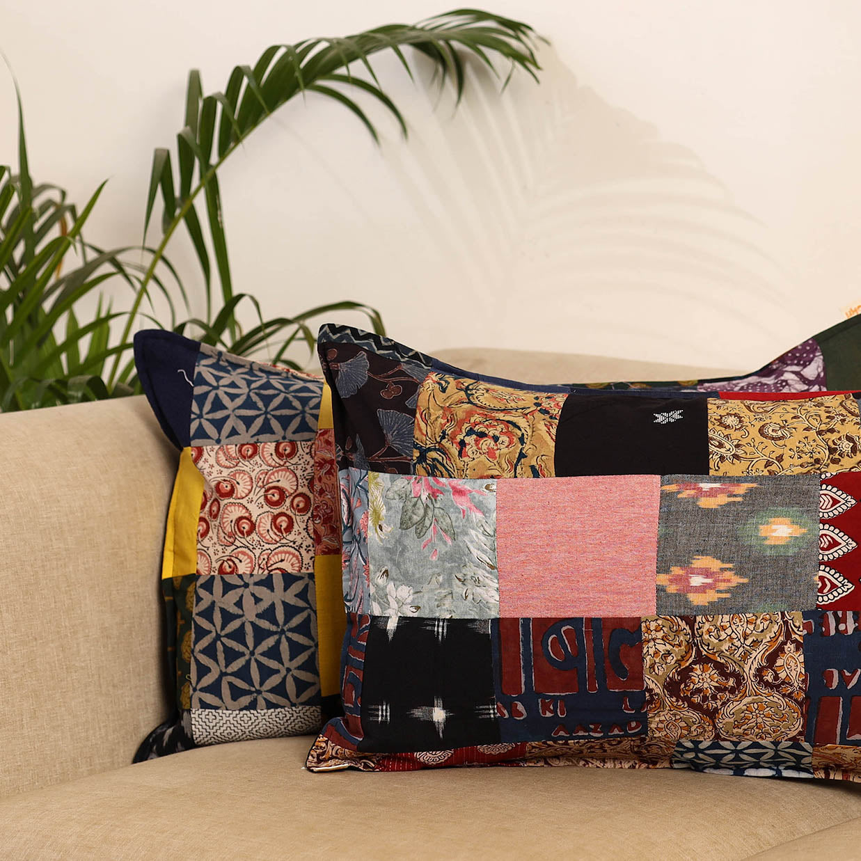 Set of 2 Patchwork Pillow Covers 95