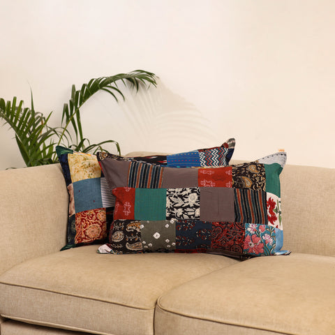 Set of 2 Patchwork Pillow Covers 96