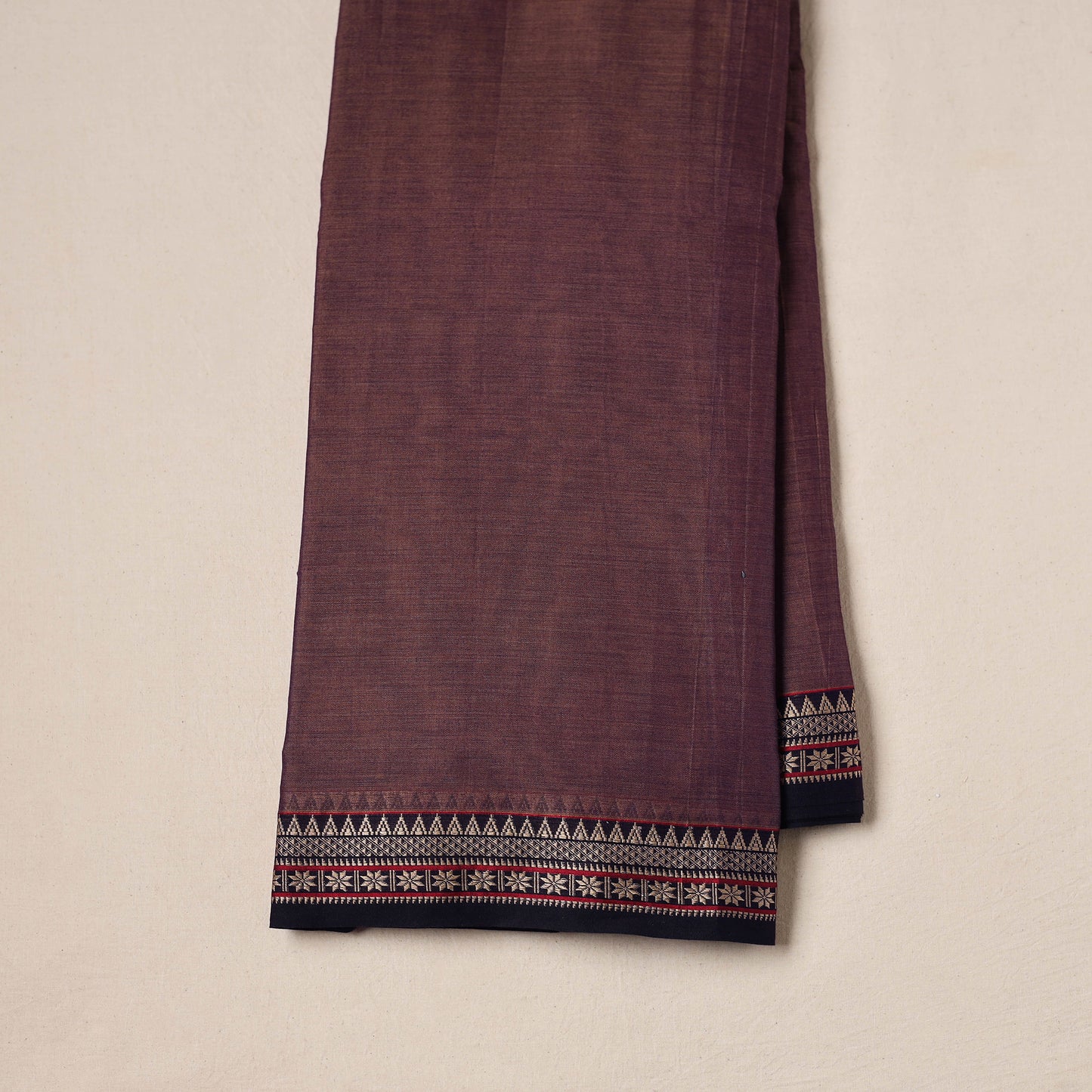 Dharwad Cotton Plain Fabric with Thread Border 17