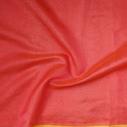 Peach - Traditional Chanderi Silk Handloom Precut Fabric