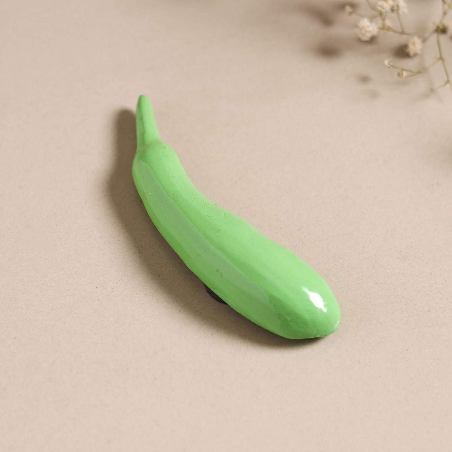 Bottle gourd - handpainted terracotta magnet 04
