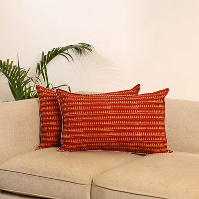Set of 2 Akola Hand Block Print Pillow Covers 100