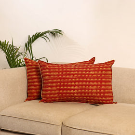 Set of 2 Akola Hand Block Print Pillow Covers 100