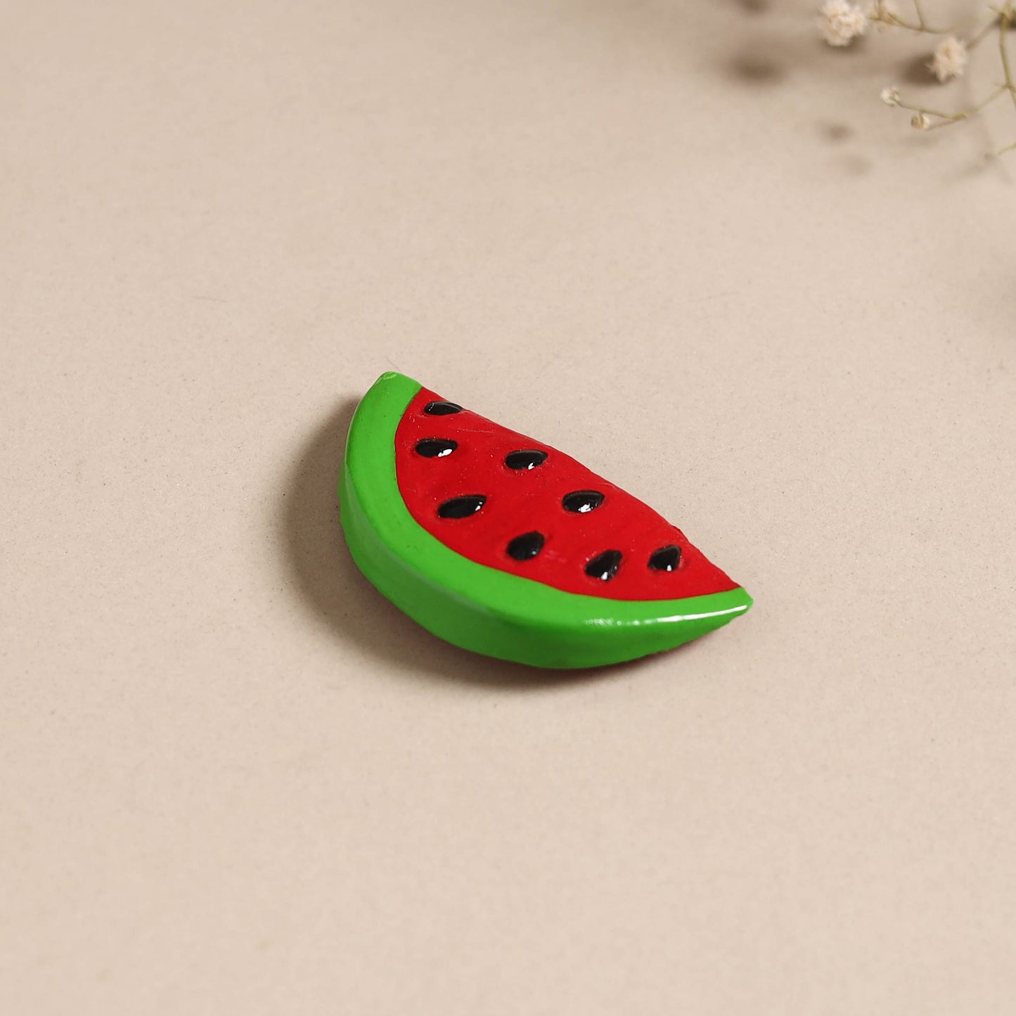 Watermelon - handpainted terracotta magnet 11 - handcrafted