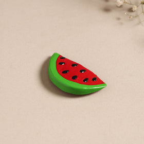 Watermelon - handpainted terracotta magnet 11 - handcrafted