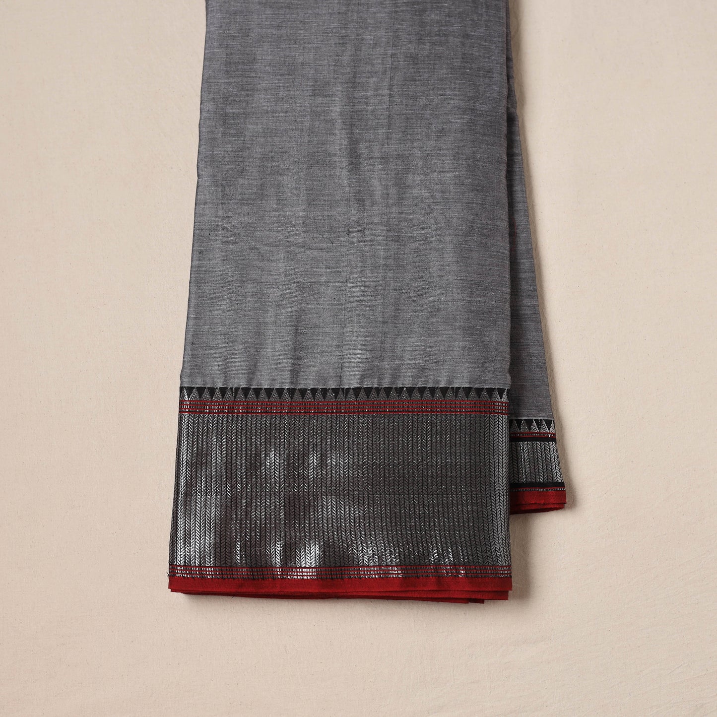 Dharwad Cotton Plain Fabric with Zari Border 22