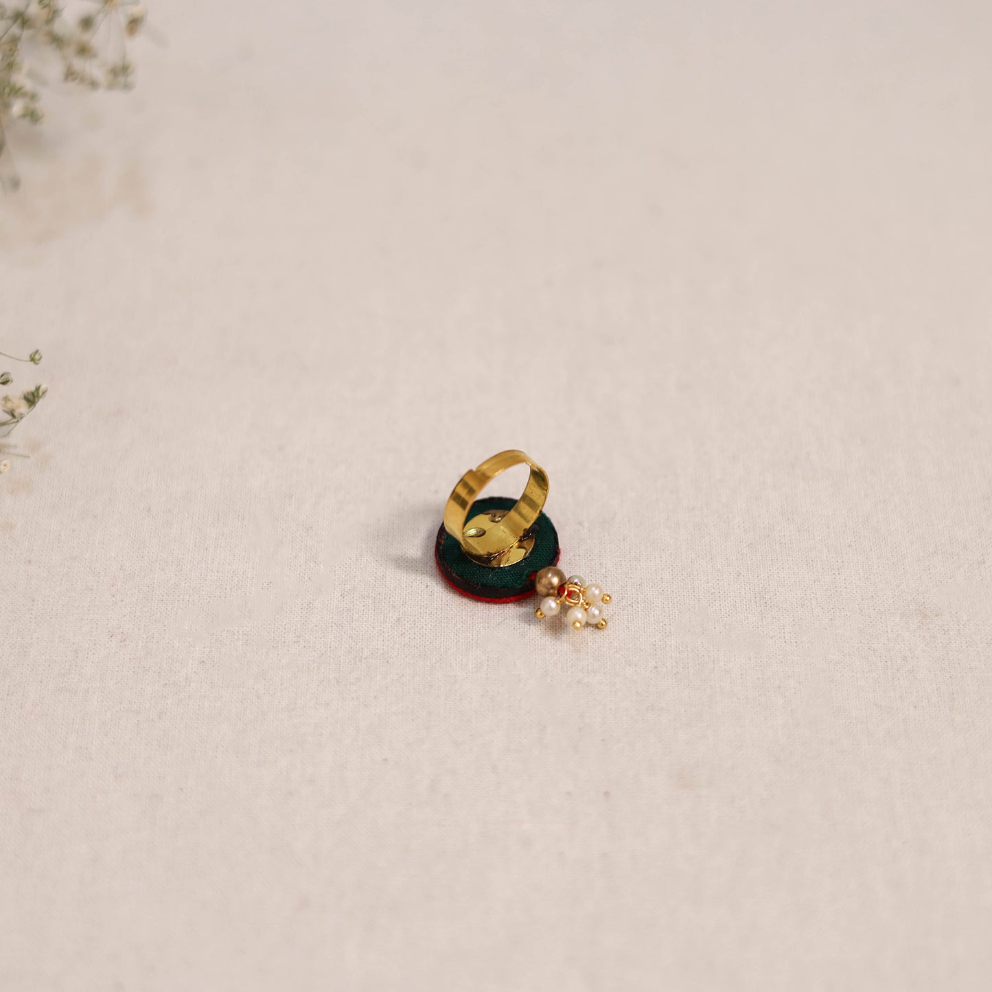 Handmade mirror work ring 70 - handcrafted