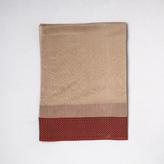 Beige - Traditional Chanderi Silk Handloom Precut Fabric (1.1 meter)