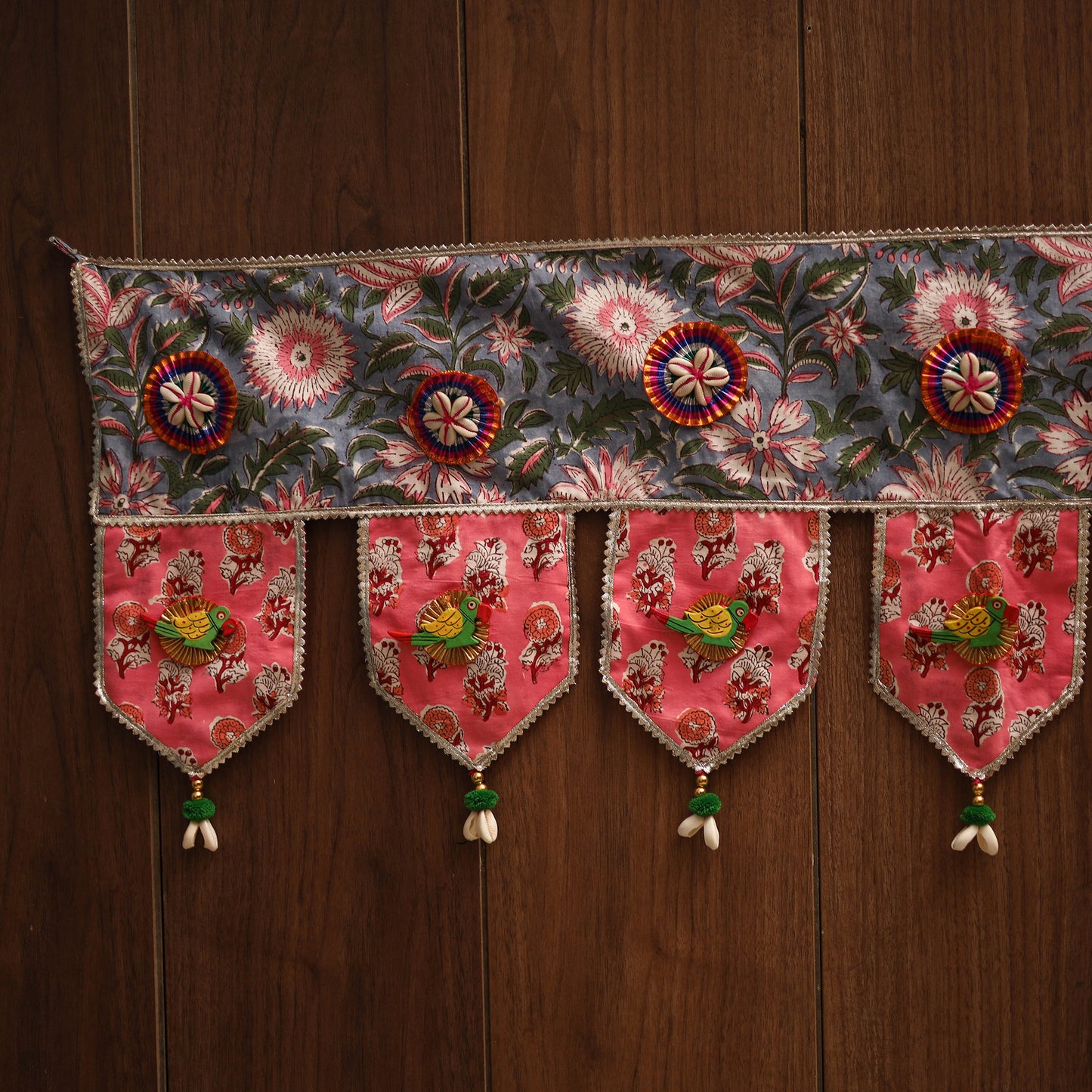 Handmade fabric toran for festive decor 106 - handcrafted