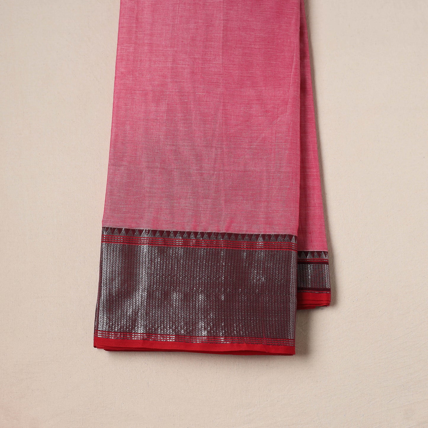 Dharwad Cotton Plain Fabric with Zari Border 23