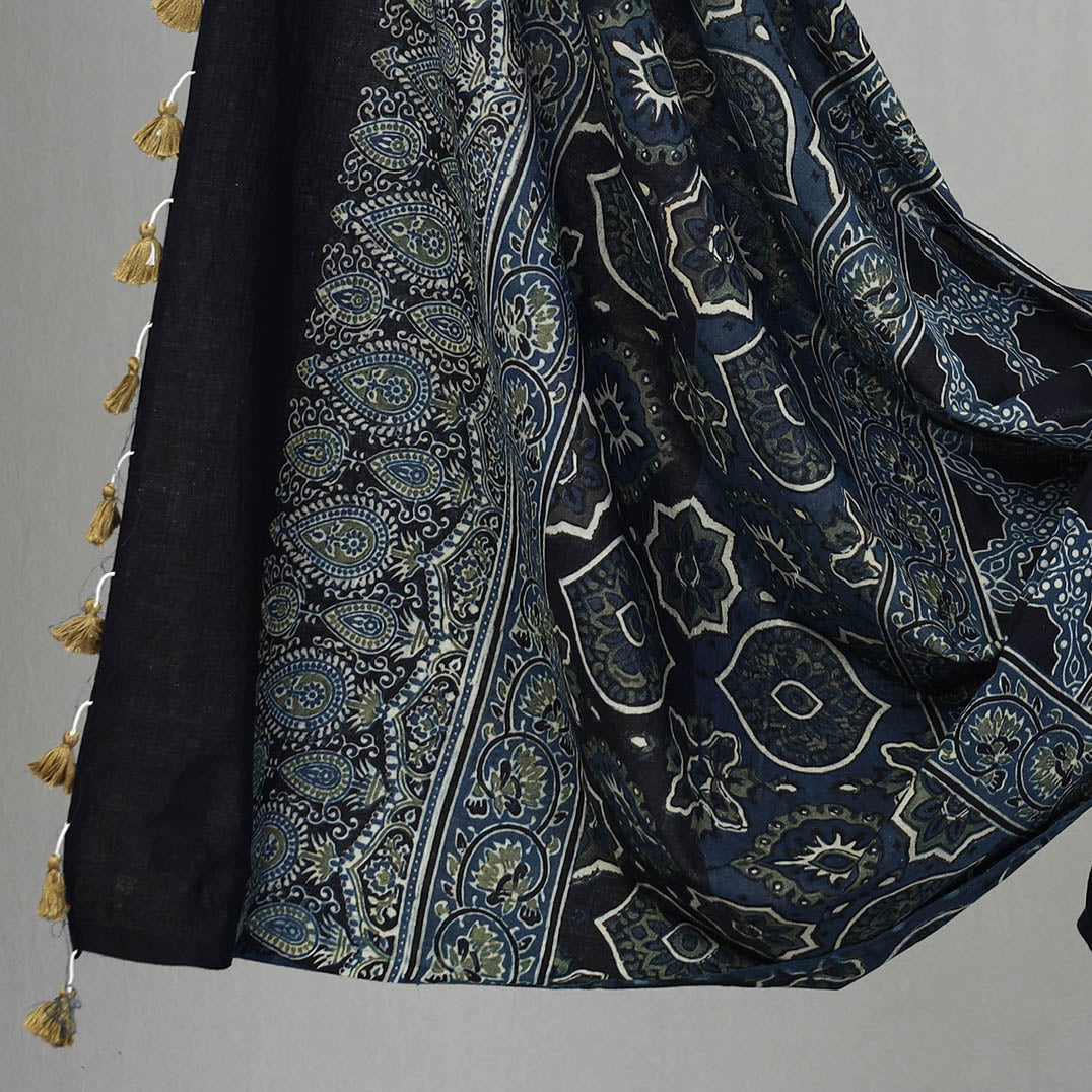 Blue - 2pc Ajrakh Block Printed Cotton Suit Material Set