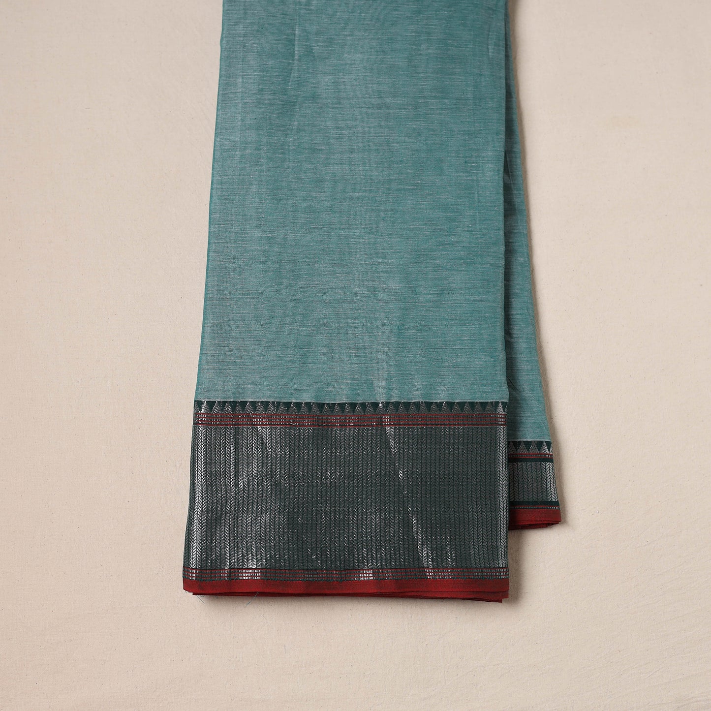 Dharwad Cotton Plain Fabric with Zari Border 24