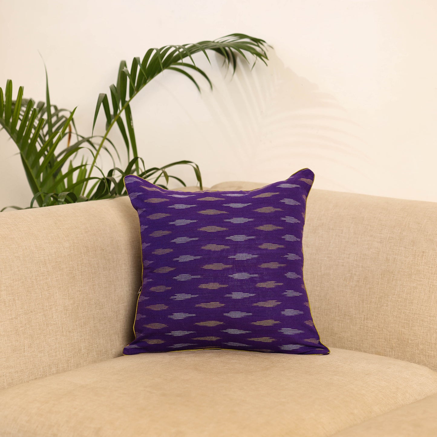 Purple - Pochampally Ikat Cushion Cover 01