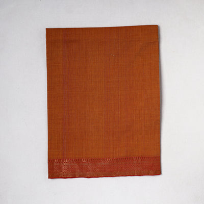Orange - Traditional Maheshwari Silk Handloom Precut Fabric (1 Meter)