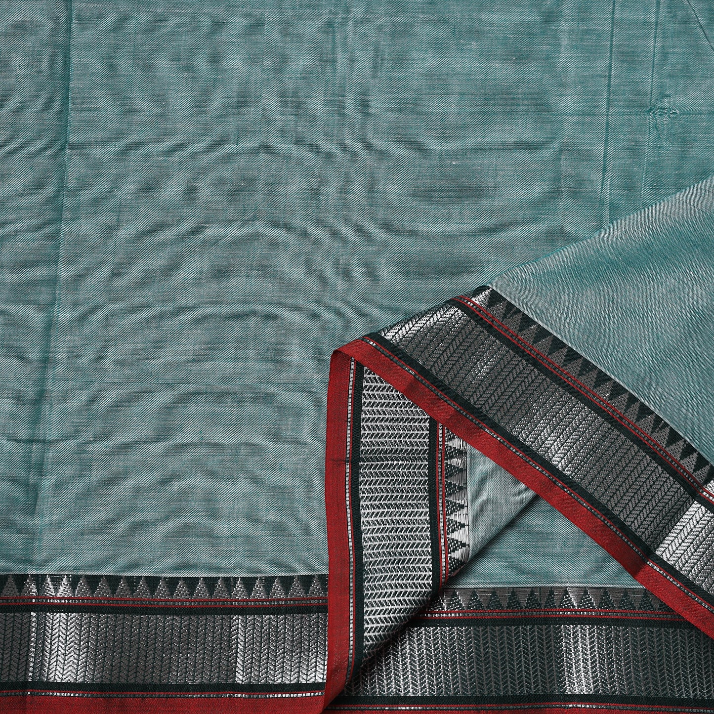 Dharwad Cotton Plain Fabric with Zari Border 24