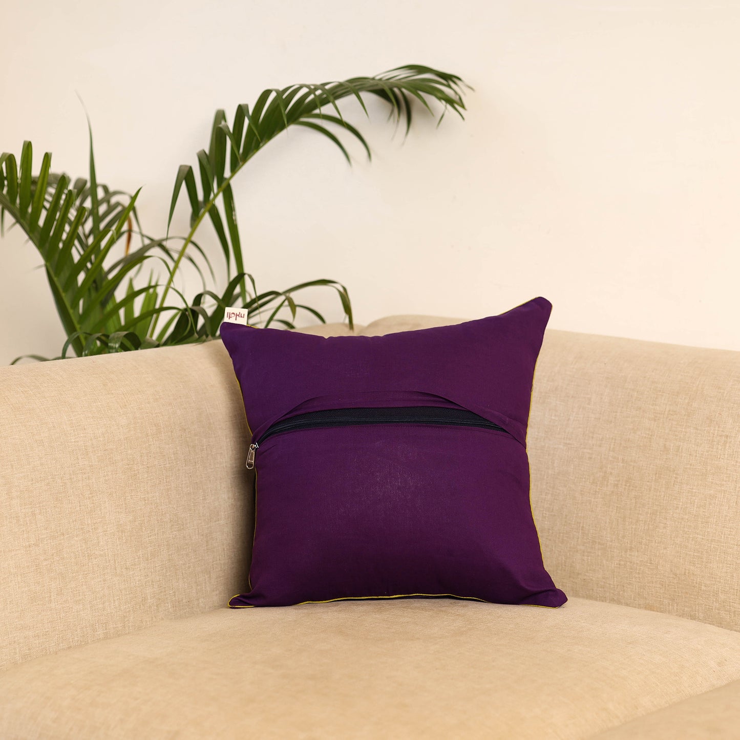 Purple - Pochampally Ikat Cushion Cover 01