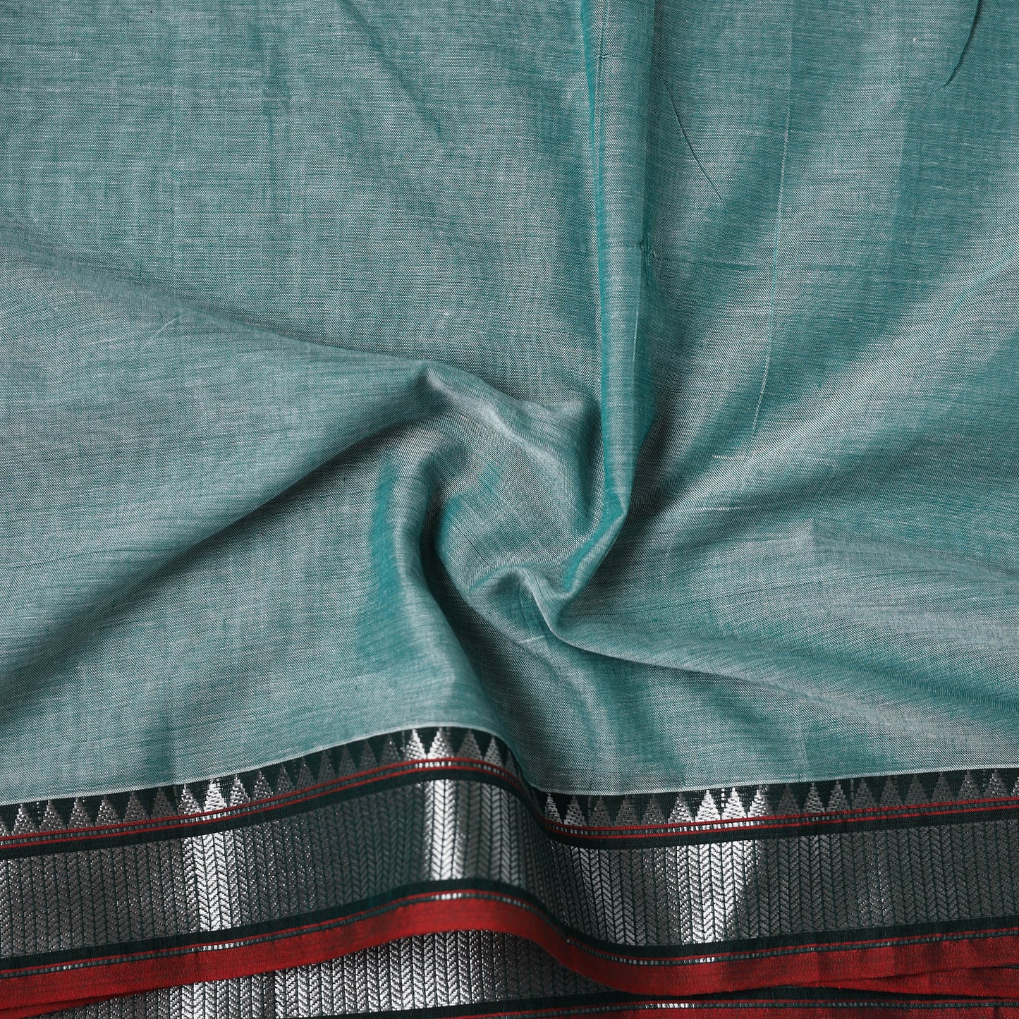 Dharwad Cotton Plain Fabric with Zari Border 24