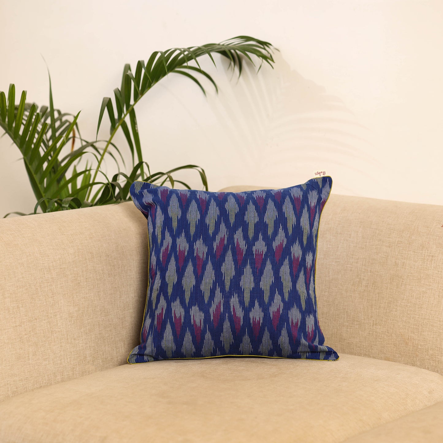 Blue - Pochampally Ikat Cushion Cover 02