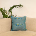 Blue - Pochampally Ikat Cushion Cover 04