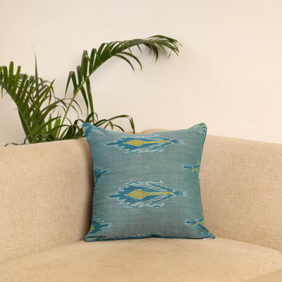 Blue - Pochampally Ikat Cushion Cover 04
