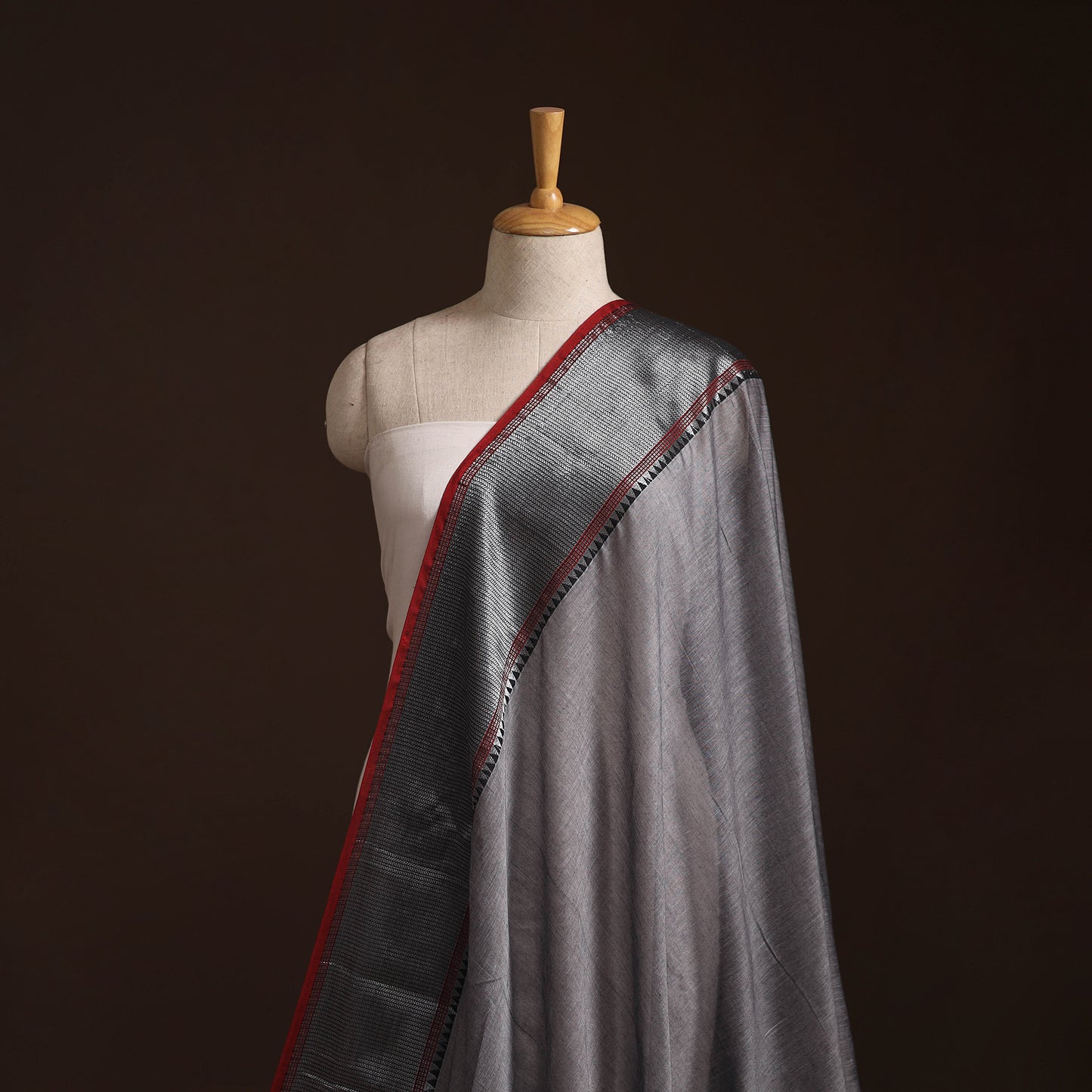 Dharwad Cotton Plain Fabric with Zari Border 22