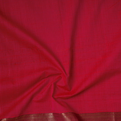 Pink - Traditional Maheshwari Silk Handloom Precut Fabric (2 Meter)