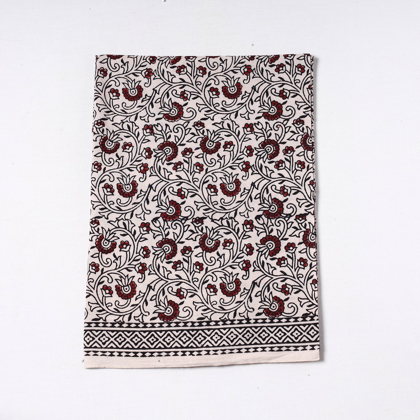 Grey - Bagh Block Printed Cotton Precut Fabric (0.95 meter) 60